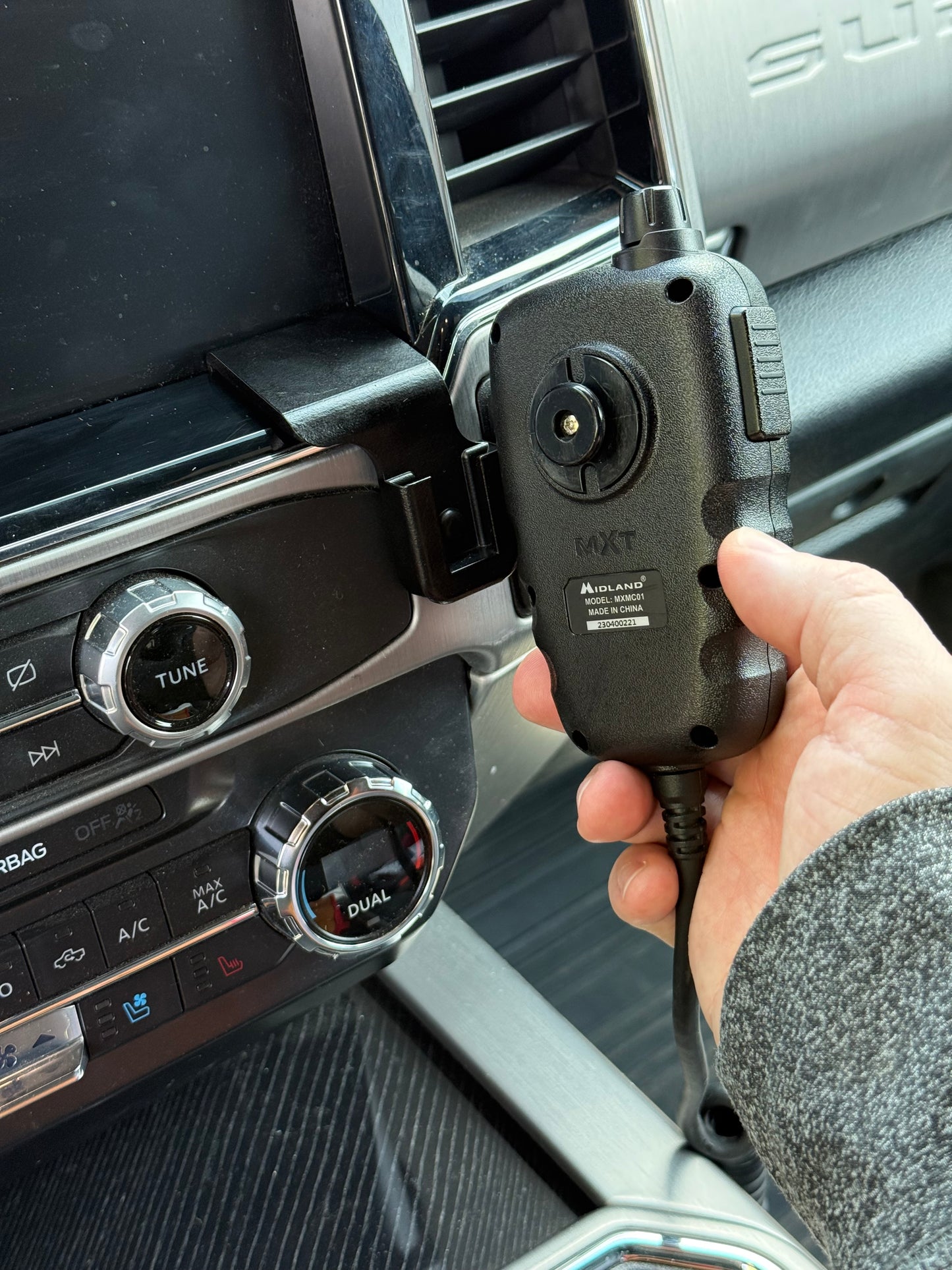 2022 Super Duty Handheld Mic Dash Mount for GMRS/Ham Radio - PASSENGER side